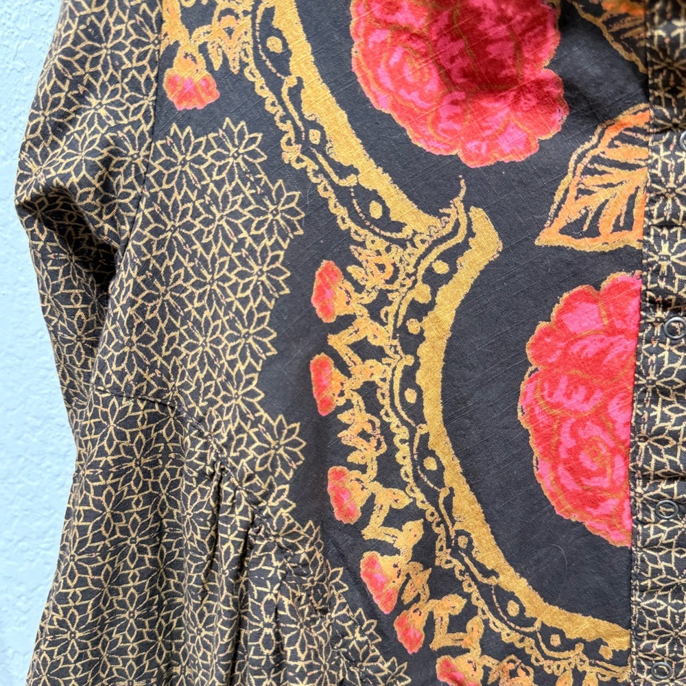 Free People Smell The Roses Mini Dress In Dark Coffee - Picture 11 of 16